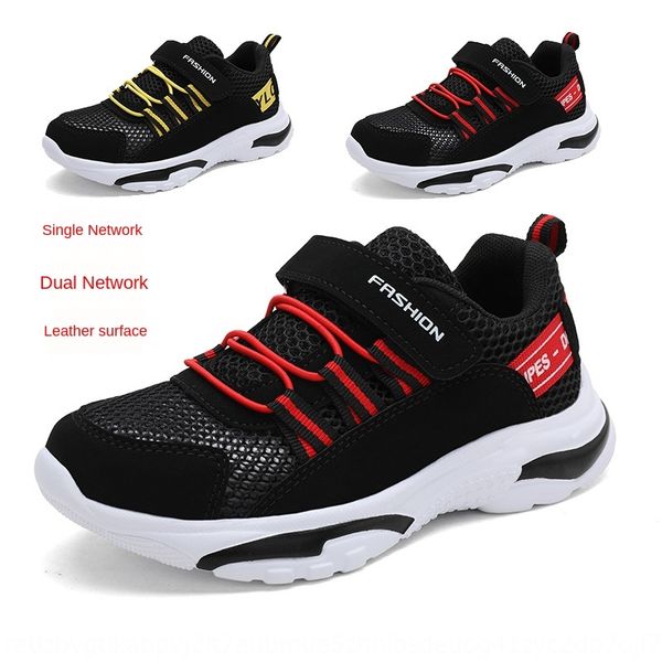 

zlcdp boys' sneakers 2020 new children's sneakers hollowed-out seeking season medium and large children's mesh breathable sin, Black
