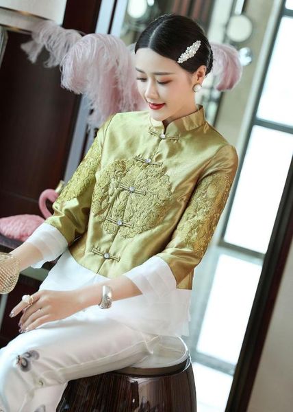 

chinese clothing embroidery short cardigan jacket for women, Red