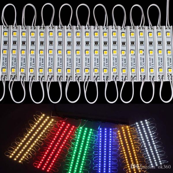 

smd 5050 led modules waterproof ip65 led modules dc12v smd 3 leds sign led backlights for channel letters warm cool white red blue