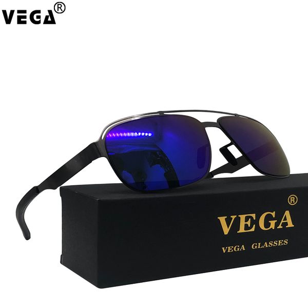 

vega eyeware polarized driving sunglasses men women glasses flat black stainless steel frame gafas de sol polarizadas p8008, White;black