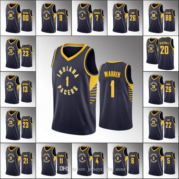 

indiana pacers men victor oladipo domantas sabonis t.j. warren malcolm brogdon navy nba icon custom jersey 07, Black;red
