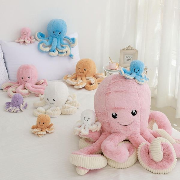 Peluche a grandezza naturale Super adorabile simulazione ciondolo polpo peluche farcito animale morbido accessori per la casa bambola animale carino regali per bambini