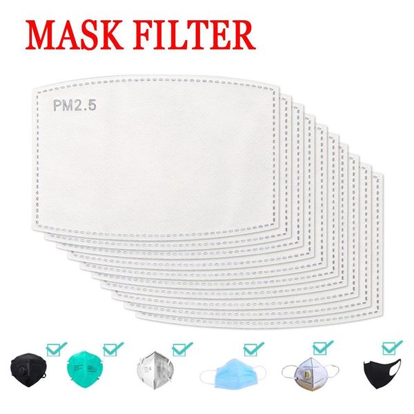

mask pad replaceable filter gasket 5layers activated carbon filtering pm2.5 anti haze waterproof mask gasket protect health dhl
