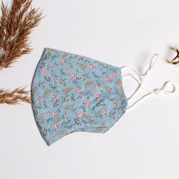 

fields printed floret dust mask cotton iced silk mascarilla fashion reusable respirable respirator washable pm 2.5 protective 4yc c2