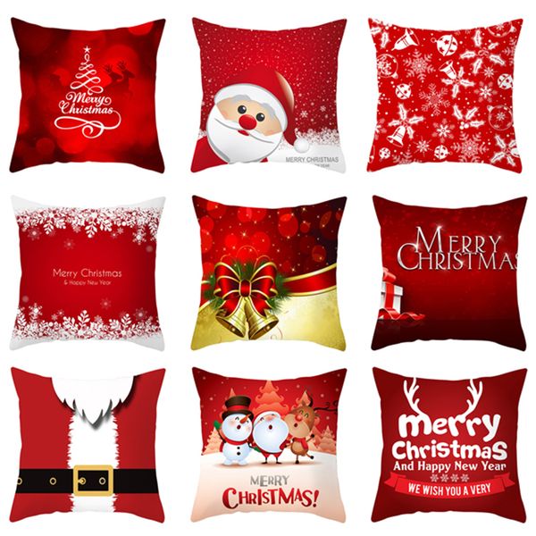 

christmas cushion cover merry christmas decorative pillow case santa claus throw pillow cover kerstmis pillowcase