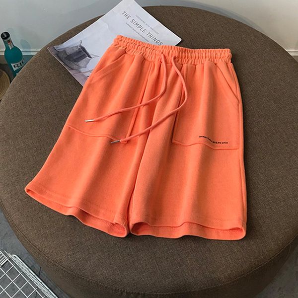 

women's shorts summer cotton women drawstring loose casual letter printing streetwear elastic waist black female fashion, White;black