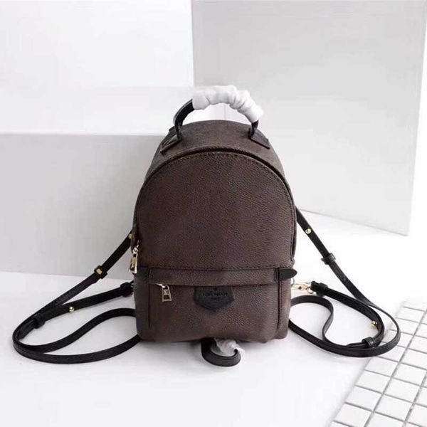 

classic print flower backpack women's palm springs punk style handbags purse real leather zipper shoulder bags monogram mini ba