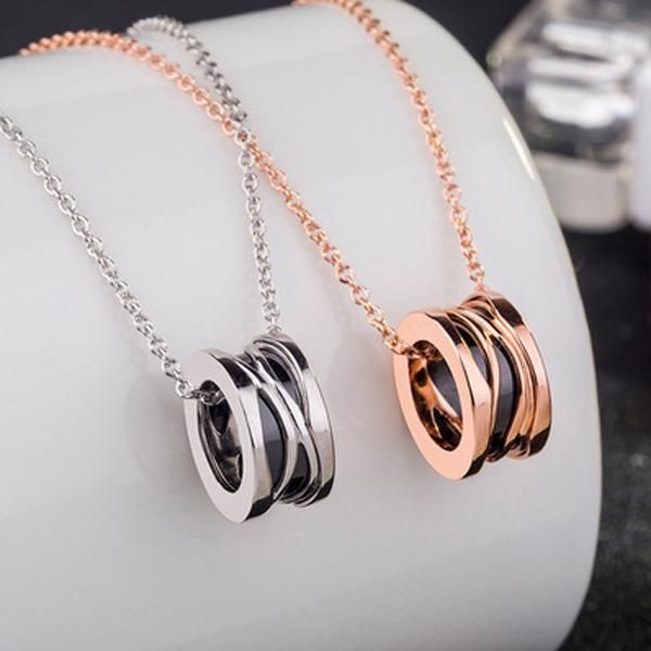 

2020luxury designer jewelry women necklace roman numerals stainless steel spring skeleton pendant necklaces lady wedding bridal jewelry sets, Silver