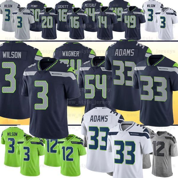 

3 Russell Wilson 33 Jamal Adams Men Seahawkss Jersey 54 Bobby Wagner Tyler Lockett Fan 49 Shaquem Griffin 31 Kam Chancellor Rashaad Penny