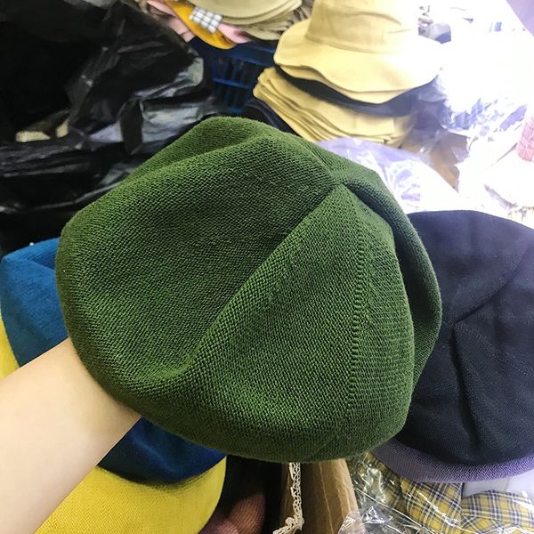 

jianman xiqiu new octagonal beret solid color octagonal beret female korean versatile student temperament, Blue;gray