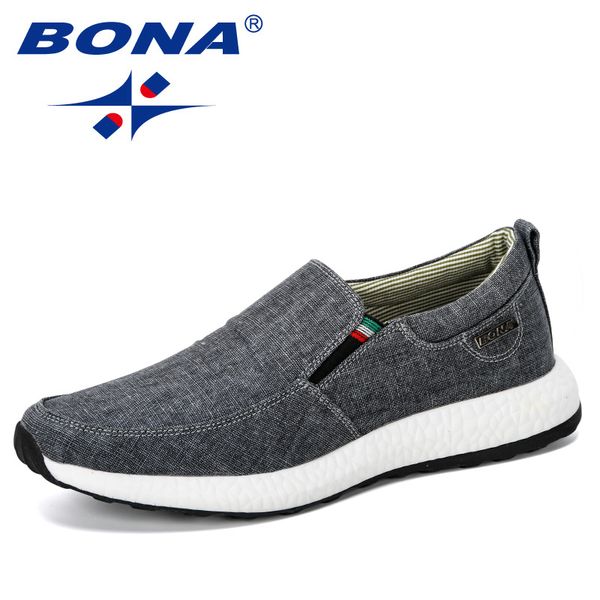 

bona 2020 canvas sneakers men casual shoes man trainers footwear outdoor leisure shoes male tenis masculino adulto comfortable, Black