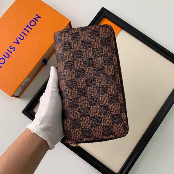 

luxury designer mens wallet purses portefeuille handbag leather long wallets phone money pouch card holder zipper men purse