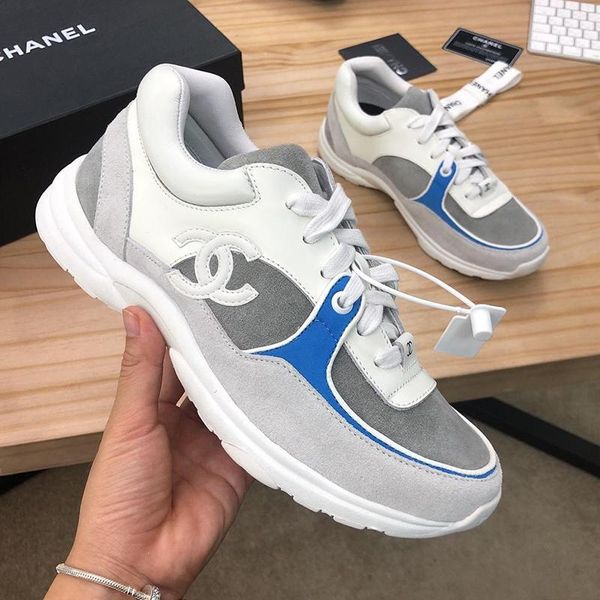 

womens shoes fashion sneakers zapatos de mujer athletic sports shoes with origin box luxury womens shoes lace -up, Black