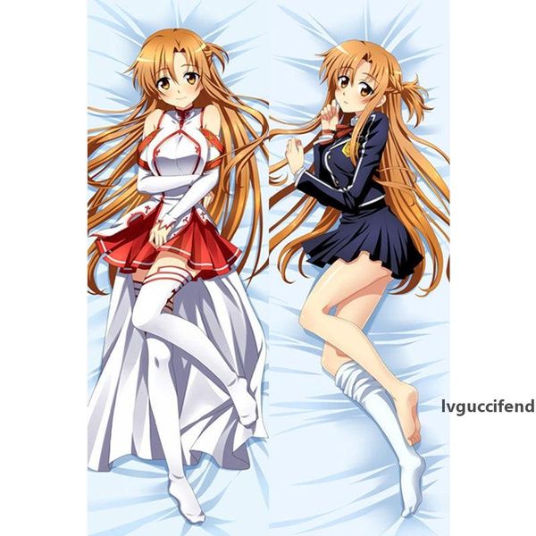 

anime pillow case sword art online decorative pillow cover asuna kirito shino girl life- sized body hugging case
