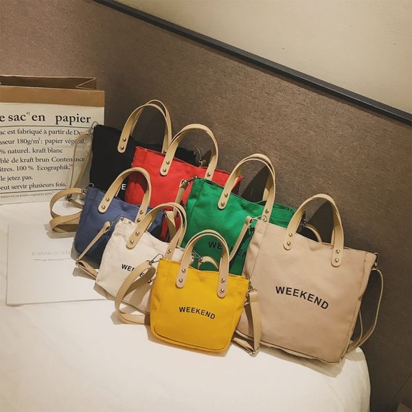 

korean canvas parent-child 2020 new trend shoulder mother and daughter travel shoulder bag all-match simple hand bag