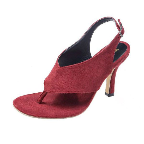 

new sandals women high-heeled new fine-heeled buckle clip toe high-heeled shoes large size designer women shoes zapatos de mujer, Black