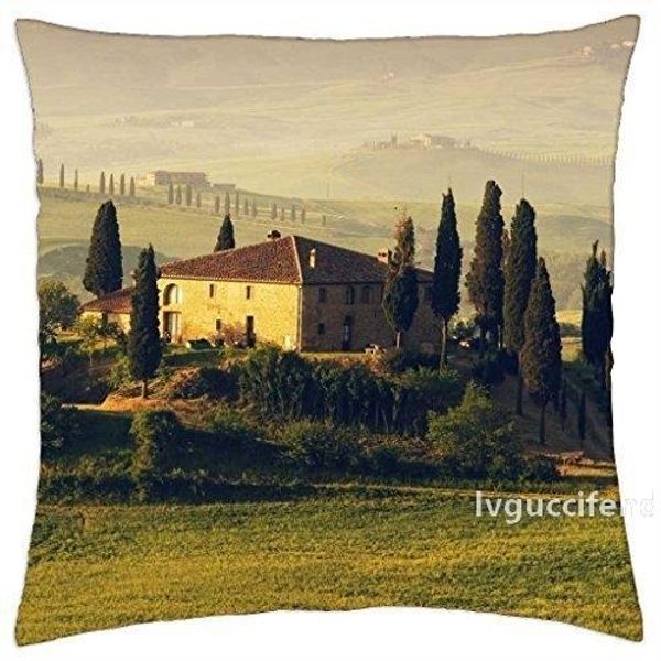 

country villas in a tuscany landscape soft cotton throw pillow cover for bed sofa cushion pillowcases for home bedding pillow case