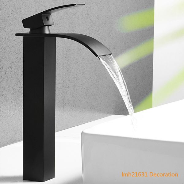

l waterfall cube faucet outdoor garden and cold hand face washing faucets for bathroom sinks ceramic basin stainless steel black tap