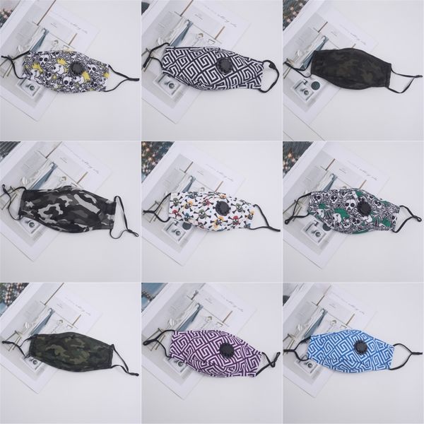 

mask wit reating valve individl package fa masks 3-layer wased cotton dustproof protection pm2.5 den mask#834, Black