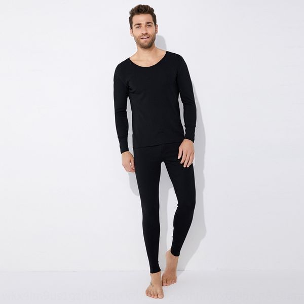 

2020 autumn and winter men's warm suit warm set heating german velvet thermal suit seamless fine brushed men's thermal underwear, Black;brown