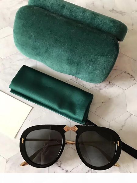 

foldable black gold pilot sunglasses grey lens with stones 0307s gafas de sol luxury designer sunglasses glasses new with box, White;black