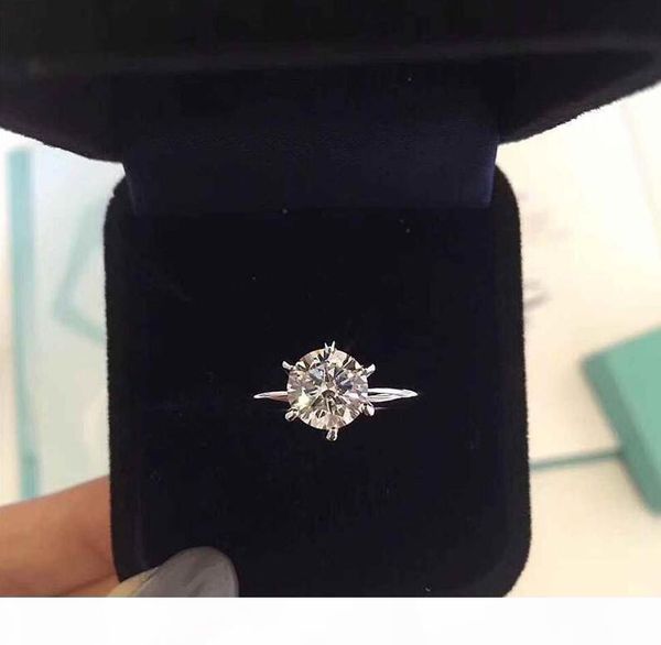 

have stamp six claw 1-3 karat cz diamond 925 sterling silver rings anelli for women marry wedding engagement rings sets lovers gift jewelry, Golden;silver