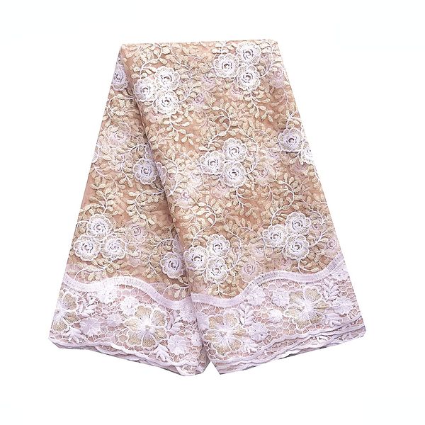 

gold latest african laces 2020 beads white lace nigerian fabric africa french net lace fabric with stones, Black;white