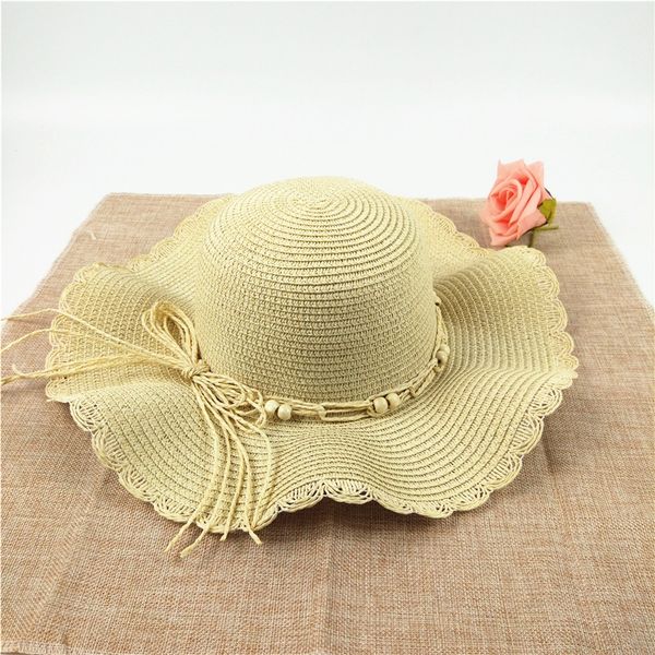 

women's korean style sun outdoor large eaves straw wave eaves beach straw hat cornice cap cornice cap hat, Blue;gray