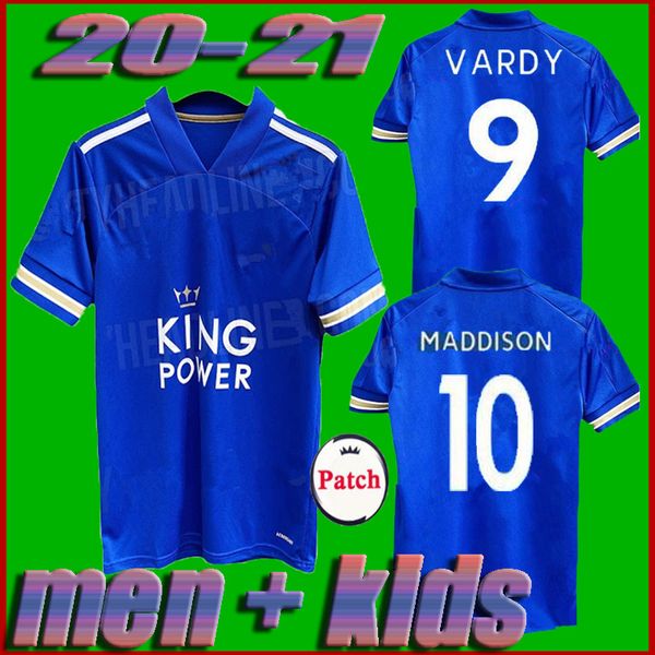 

men kids 2020 2021 vardy soyuncu blue soccer jerseys 20 21 maddison tielemans ndidi leicester football shirts, Black;yellow