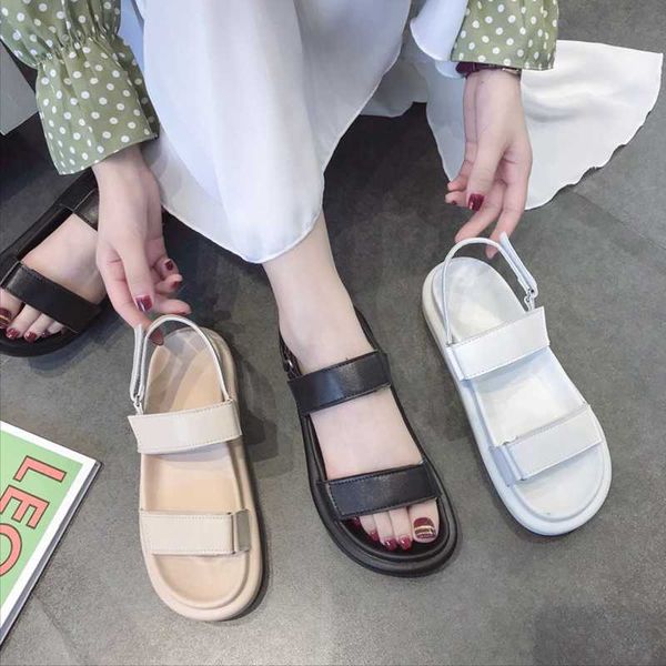 

2020 new summer women's sandals fashion women chunky beach sandal denim comfortable net red white retro casual sneakers, Black