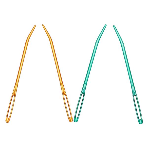 

4pcs 69.3mm large-eye needles knitting darning needles bent knitting needles, Black