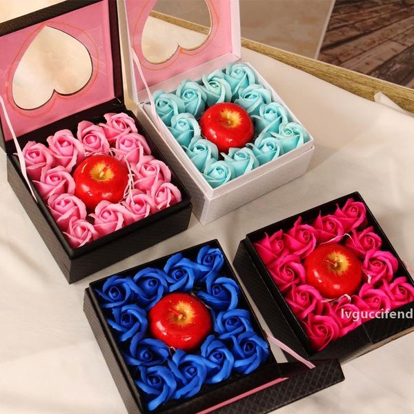 

simulation aromatherapy apple candles 12 soap roses gift box christmas valentine s day new year mother s day gifts