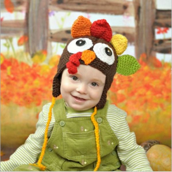 

thanksgiving hand-woven children's thanksgiving turkey hat gift hand-woven turkey hat children's gift, Yellow