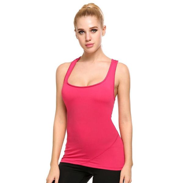 

yoga outfits women slim vest sports fitness tank sleeveless sportswear female summer workout backless criss cross shirts, White;red