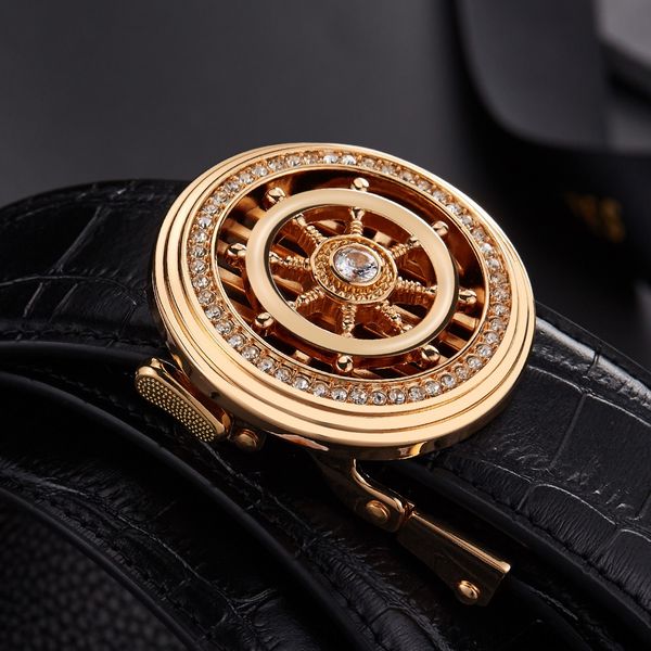 

0s6zy guangzhou men's automatic buckle time-running cowhide genuine leather gift box guangzhou men's belt automatic buckle time-ru, Black;brown