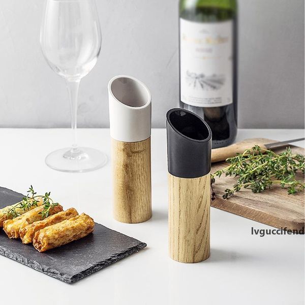

nordic wood ceramic core spice nut grinder salt pepper mills hand grinding bottle home decoration kitchen tool for cooking bbq t200323