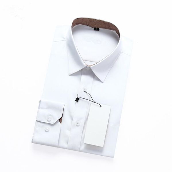 

2020 new pg33612 autumn men dress shirt long sleeve slim man cotton shirts designer solid male clothing fit business shirt, White;black