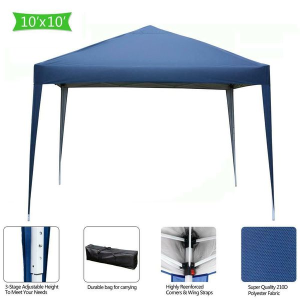 

10'x10' ft ez pop up canopy tent patio wedding party tent folding gazebo fold