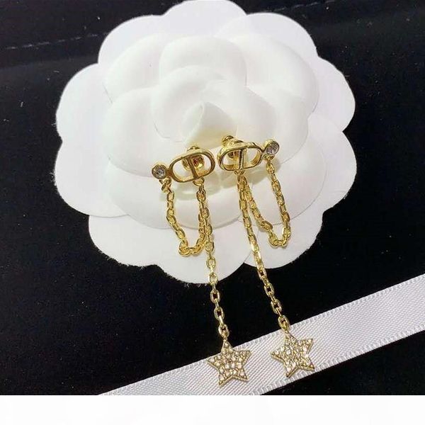 

r new style star diamond fashion designer earrings luxury designer jewelry women earrings, Golden