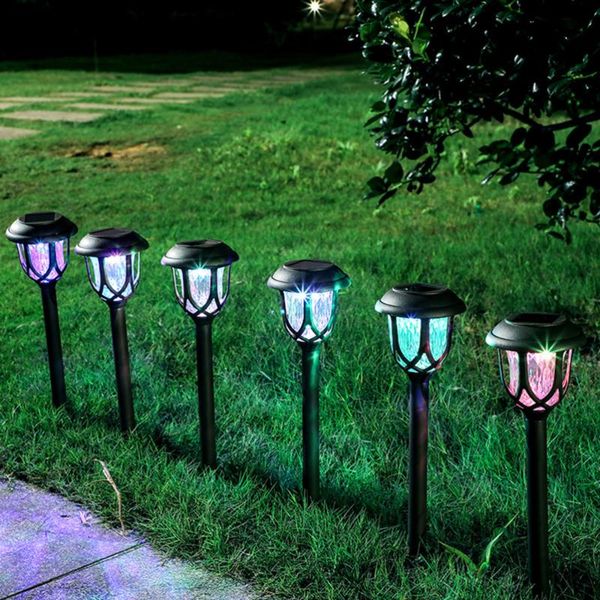 

lawn solar ground plug light durable outdoor solar power pathway lamp yard driveway landscape light for outside garden (colored