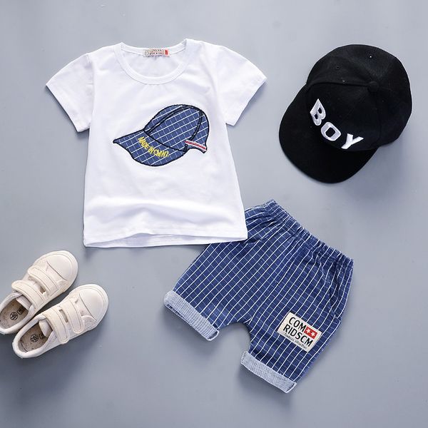 

baby boy summer clothes korean leisure short sleeved t-shirt + shorts infant outfits kids bebes jogging suits tracksuits y200803, White