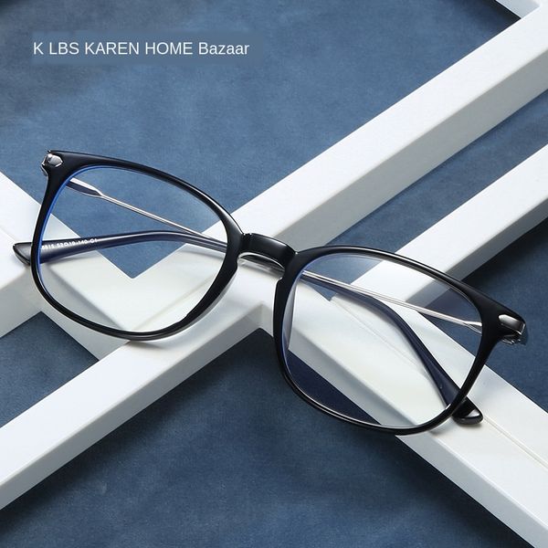 

2020 new tr90 anti-blue tide plain goggles glasses transparent frame plain glasses unlimited computer goggles, Silver