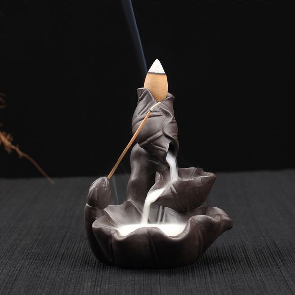 

smoke backform cones sticks incense burner holder mountain incense censer like water streaming down arts crafts home decoration