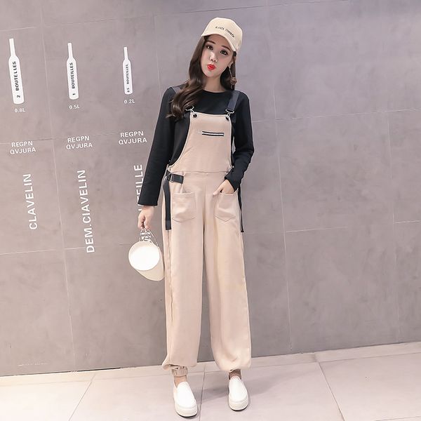 

winter jumpsuit maternity clothes warm plus velvet sweatpants casual pregnancy clothing for pregnant women pregnancy pants, White