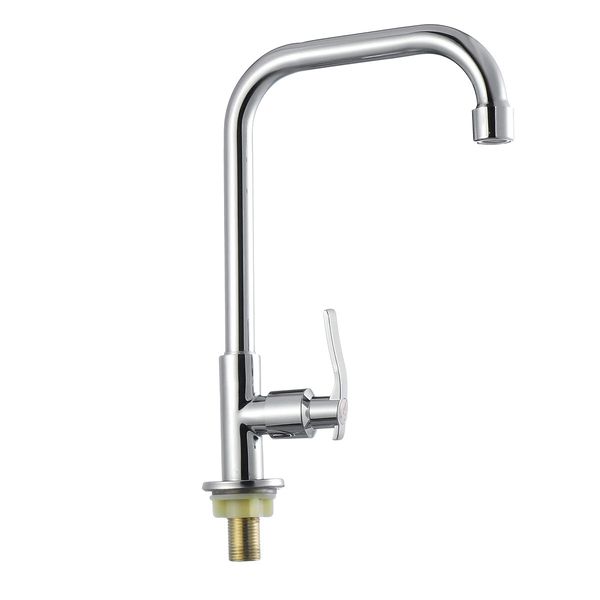 

360 degree rotation single cold faucet brass kitchen sink vertical faucet