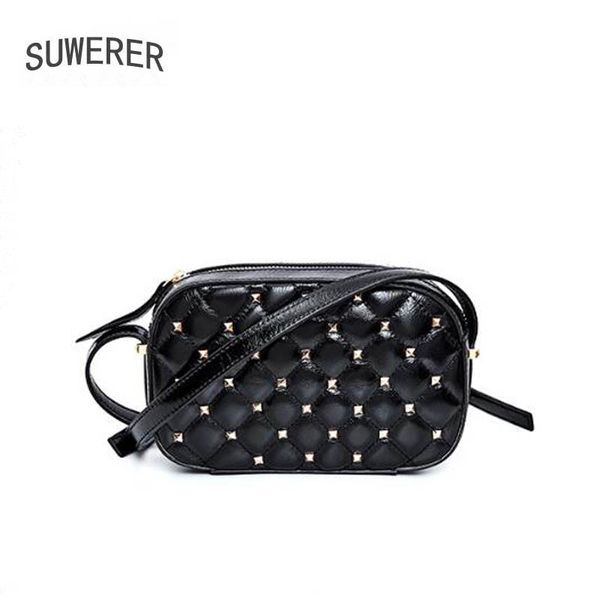 

new women genuine leather bags rivet bag women's famous handbags women bags designer cowhide leather