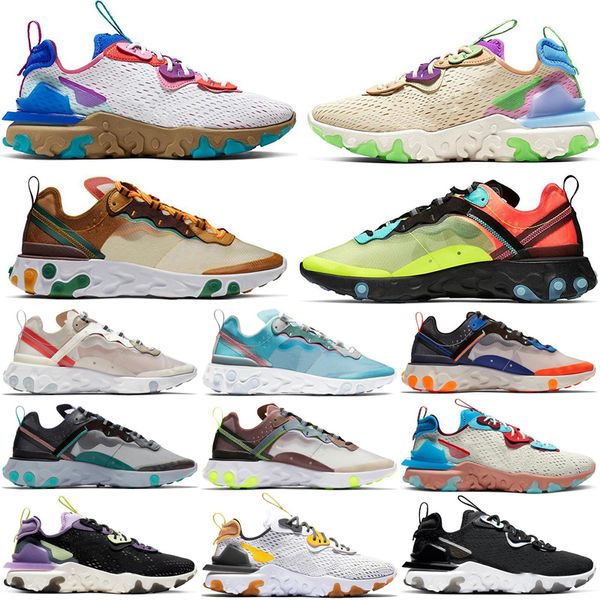 

2020 new men women react element 87 55 running shoes light bone react vision pn dust gravity purple mens trainers sports sneakers