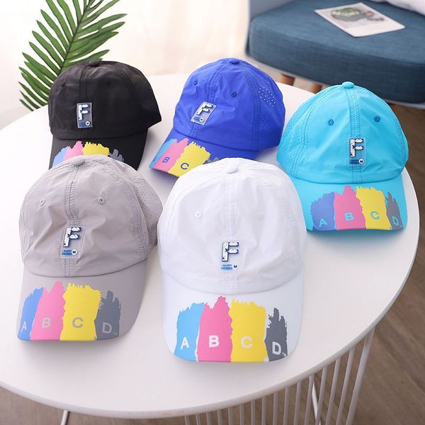 

gbegx children's korean duck tongue new men's and women's baby baseball cap graffiti baseball cap sun sun hat letter quick dr, Blue;gray