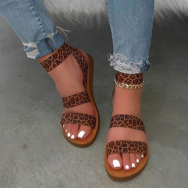 

2020 woman's summer sandals flat open toe font outdoor beach shoes casual fashion colorblock plus size 42, Black