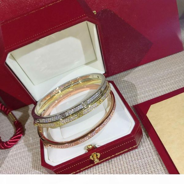 

k luxury wedding bangle love bracelet pseudo gold wide edition love diamond bangle bracelet for girl friend, Black